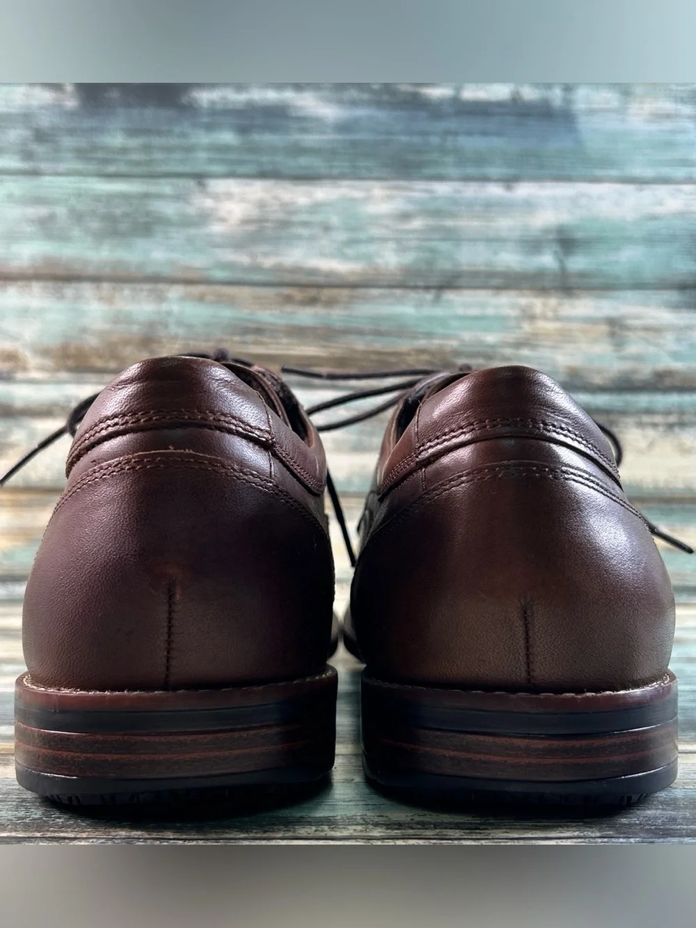 Rockport Oxford Shoe Mens Size 10 Waterproof Brown Leather Plain Toe Lightweight